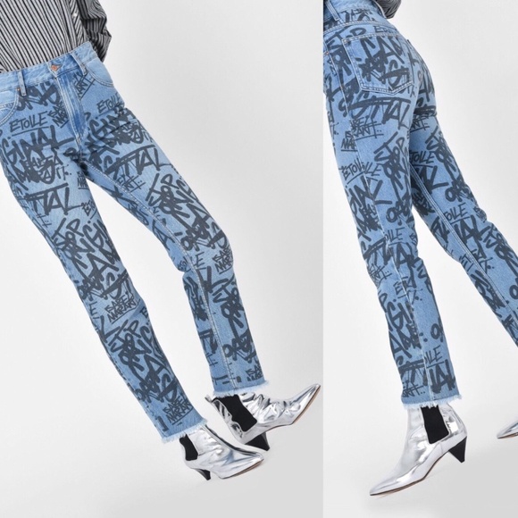 Isabel Marant Denim - Isabel Etoile Marant Clayton Graffiti Jeans